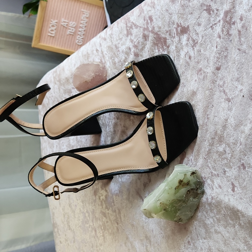Black Heels with Gems